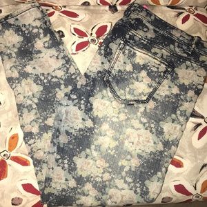 Floral Denim Leggings
